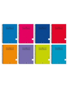 CUADERNO TAPA CARTON FORRADA EXTRADURA UNICOLOR5 A4+ 120 HOJAS 90GR. 5X5 COLORES SURTIDOS PAPYRUS 88463199 (x5 unidades)