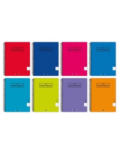 CUADERNO TAPA POLIPROPILENO EXTRADURA UNICOLOR5 A4+ 120 HOJAS 90GR. 5X5 COLORES SURTIDOS PAPYRUS 88462193 (x5 unidades)