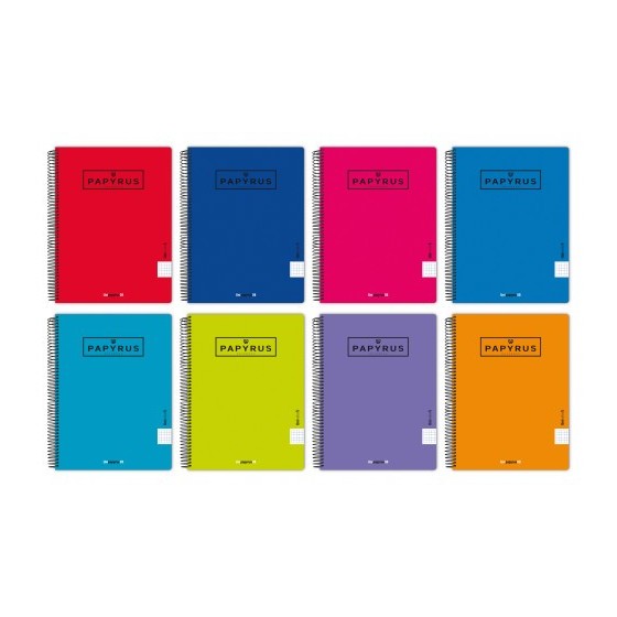 CUADERNO TAPA POLIPROPILENO EXTRADURA UNICOLOR5 A4+ 120 HOJAS 90GR. 5X5 COLORES SURTIDOS PAPYRUS 88462193 (x5 unidades)
