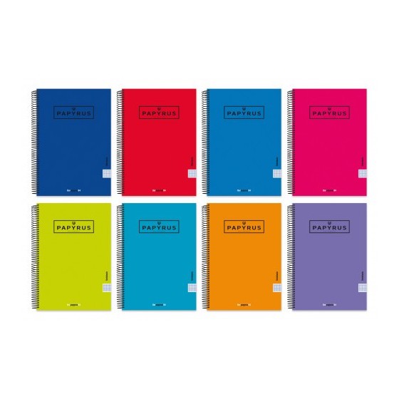 CUADERNO TAPA CARTON FORRADA EXTRADURA UNICLASIC 4º 80 HOJAS 90GR. 4X4 COLORES SURTIDOS PAPYRUS 88453099 (x5 unidades)