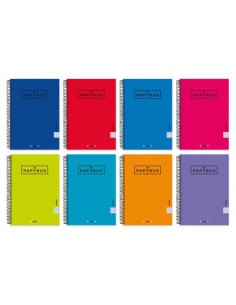CUADERNO TAPA CARTON FORRADA EXTRADURA UNICLASIC FOLIO 80 HOJAS 90GR. 4X4 COLORES SURTIDOS PAPYRUS 88443099 (x5 unidades)