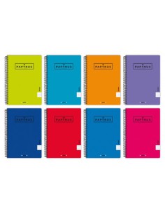 CUADERNO TAPA POLIPROPILENO EXTRADURA UNICLASIC FOLIO 80 HOJAS 90GR. 4X4 COLORES SURTIDOS PAPYRUS 88442099 (x5 unidades)