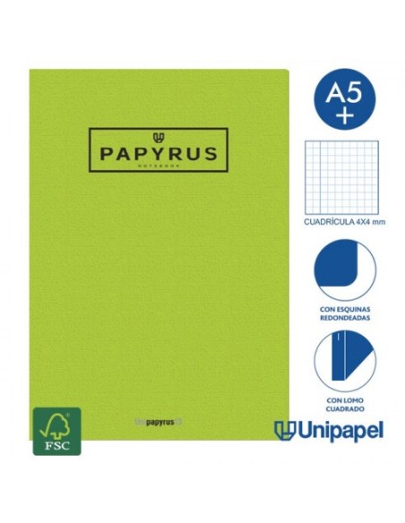 LIBRETA GRAPADA GOFRADA A5+ 48 HOJAS 90GR. 4X4 COLORES SURTIDOS PAPYRUS 88430599 (x10 unidades)