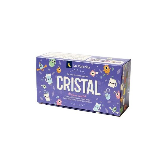 KIT PINTURA PARA CRISTAL + PINCEL 6 COLORES SURTIDOS LA PAJARITA 999994