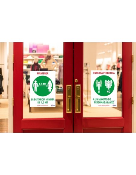 SEÑALES ADHESIVOS PREIMPRESO  "ENTRADA PERMITIDA" SOBRE DE 2 HOJAS EN A4 AVERY AV_KITCOVID6_ES