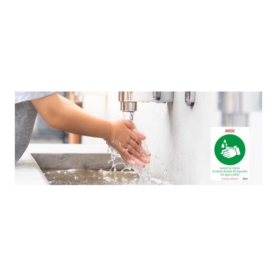 SEÑALES ADHESIVOS PREIMPRESO  "LAVARSE LAS MANOS" SOBRE DE 2 HOJAS EN A4 AVERY AV_KITCOVID1_ES