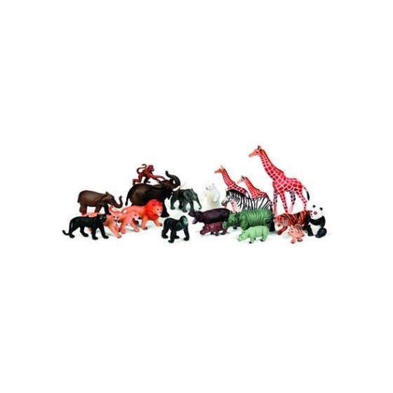 JUEGO ANIMALES GRANJA Y SELVA 30 FIGURAS MINILAND 25140