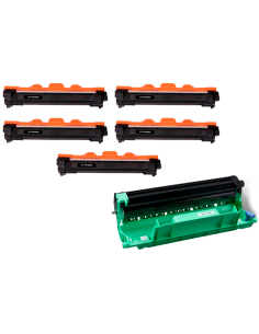Compatible Pack 5 x Toner BROTHER TN1050 XXL + TAMBOR DR1050