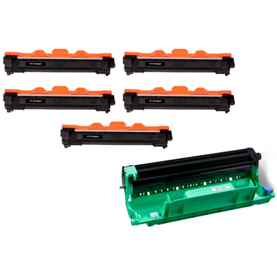 Compatible Pack 5 x Toner BROTHER TN1050 XXL + TAMBOR DR1050