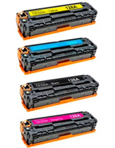 Pack 4 x Toner Compatible HP CE320A / CE321A / CE322A / CE323A