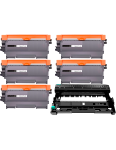 Pack 6 x Toner Compatible + Tambor Brother TN2220 + DR2200