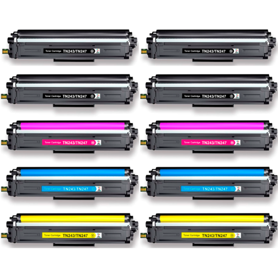 Compatible Pack 10 x Toner Brother TN243 / TN247 Con Chip