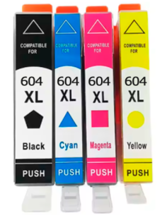 Compatible Epson 604XL Pack de 4 Cartuchos de Tinta