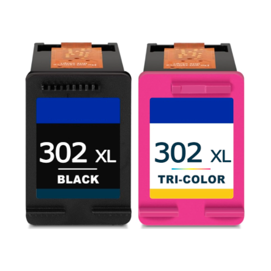 Pack 2 x Tinta Compatible HP 302XL NEGRO + TRICOLOR F6U68AE