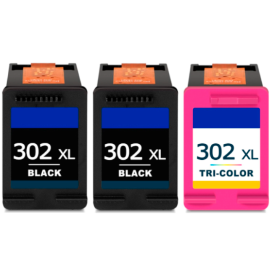 Pack 3 x Tinta Compatible HP 302XL V3 F6U68AE / F6U67AE