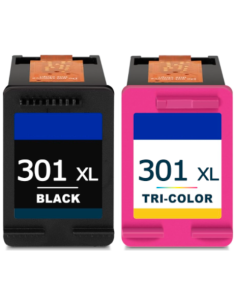 Pack 2 x Tinta Compatible HP 301XL V4 Negro Tricolor CH563EE