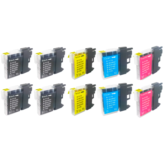 Pack 10 x Cartucho de Tinta Brother LC 985 XL