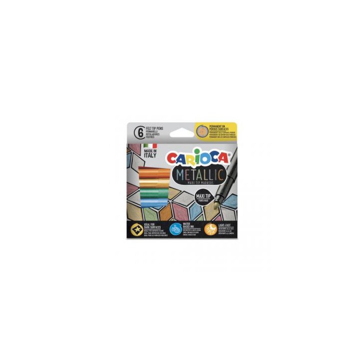 CAJA 6 ROTULADORES METALLIC PUNTA MAXI CARIOCA 43161