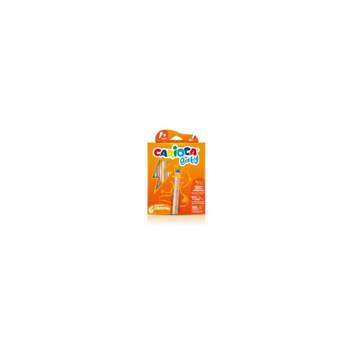 CAJA 6 LÁPICES 3 EN 1 + SACAPUNTAS CARIOCA BABY 42817