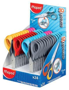 EXPOSITOR 24 TIJERAS SENSOFT PASTEL 13CM DISPLAY MAPED 484211