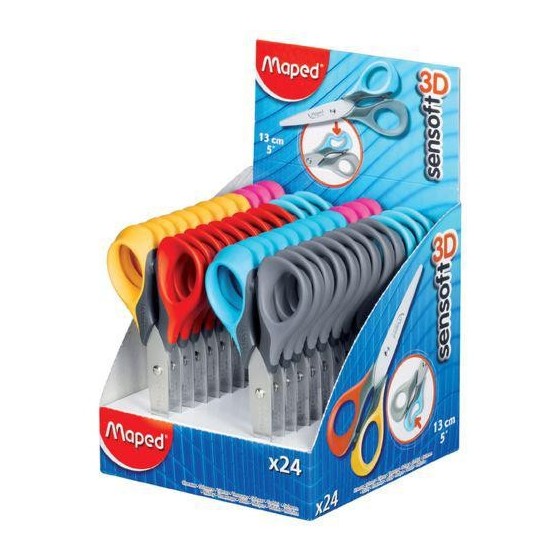 EXPOSITOR 24 TIJERAS SENSOFT PASTEL 13CM DISPLAY MAPED 484211