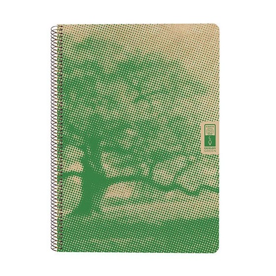 CUADERNO ESPIRAL DIN-A4 RECICLADO FSC 80 HOJAS 80G. CUADRÍCULA 5X5. 4 ELEMENTS - EARTH ESCOLOFI 130100400 (x5 unidades)