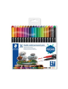 ESTUCHE DE PLÁSTICO CON 36 ROTULADORES, COLORES SURTIDOS STAEDTLER 3187 TB36