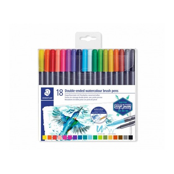 ESTUCHE DE PLÁSTICO CON 18 ROTULADORES, COLORES SURTIDOS STAEDTLER 3001 TB18