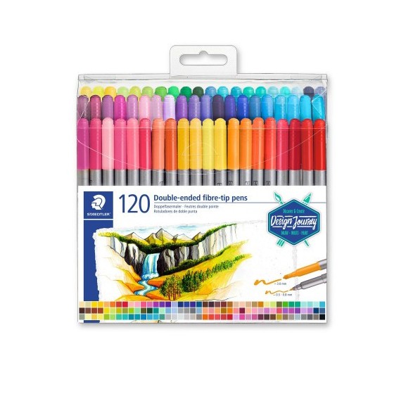 ESTUCHE DE PLÁSTICO CON 120 ROTULADORES, COLORES SURTIDOS STAEDTLER 3200 TB120