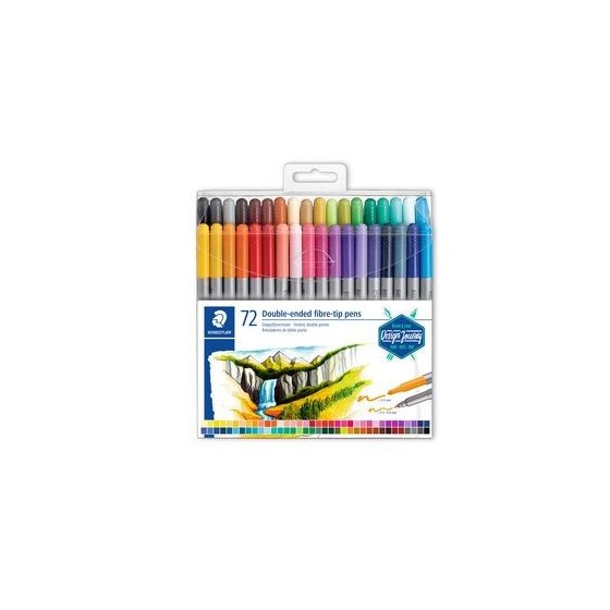 ESTUCHE DE PLÁSTICO CON 72 ROTULADORES, COLORES SURTIDOS STAEDTLER 3200 TB72