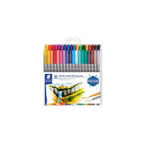 ESTUCHE DE PLÁSTICO CON 36 ROTULADORES, COLORES SURTIDOS STAEDTLER 3200 TB36