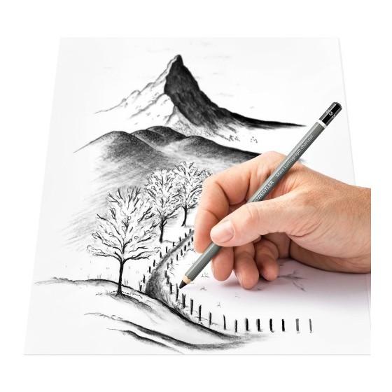 BLÍSTER CON 3 LÁPICES (1 X 100C-S, 100C-M Y 100C-H + 1 DIFUMINADOR STAEDTLER 100C SBK4