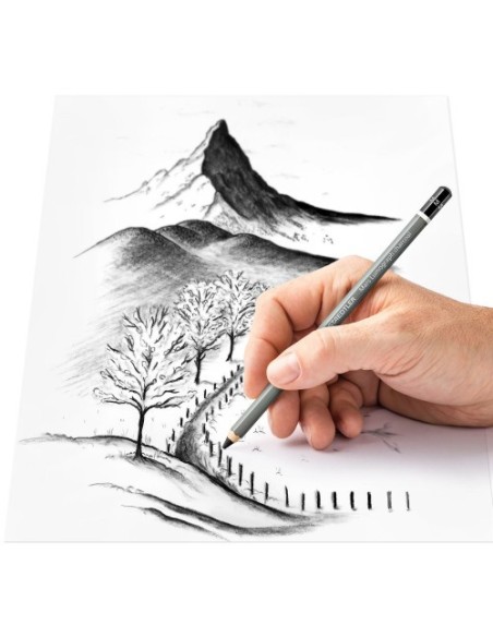 BLÍSTER CON 3 LÁPICES (1 X 100C-S, 100C-M Y 100C-H + 1 DIFUMINADOR STAEDTLER 100C SBK4