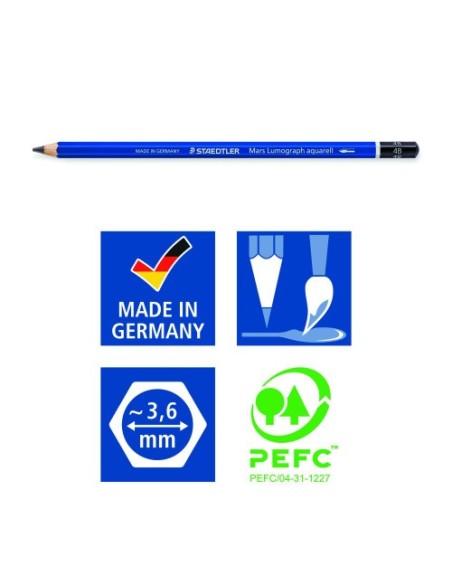 BLÍSTER CON 3 LÁPICES, GRADUACIONES 4B, 6B Y 8B + PINCEL Nº 8 STAEDTLER 100A SBK4