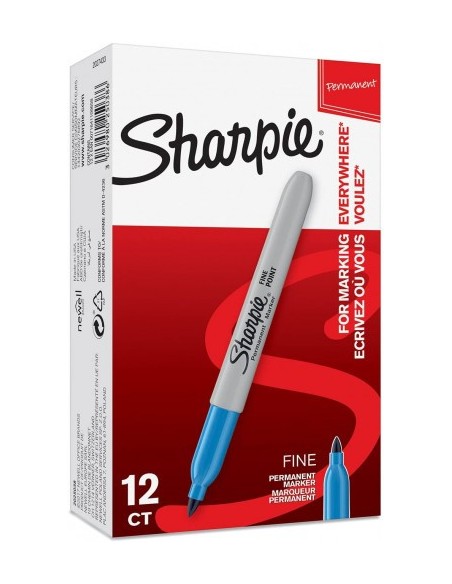 MARCADOR FINE AZUL BRILLANTE SHARPIE 2025038 (x12 unidades)