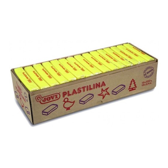 CAJA 15 PASTILLAS PLASTILINA 350 G - AMARILLO OSCURO JOVI 7203