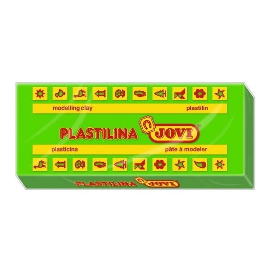 CAJA 15 PASTILLAS PLASTILINA 150 G - VERDE CLARO JOVI 7110