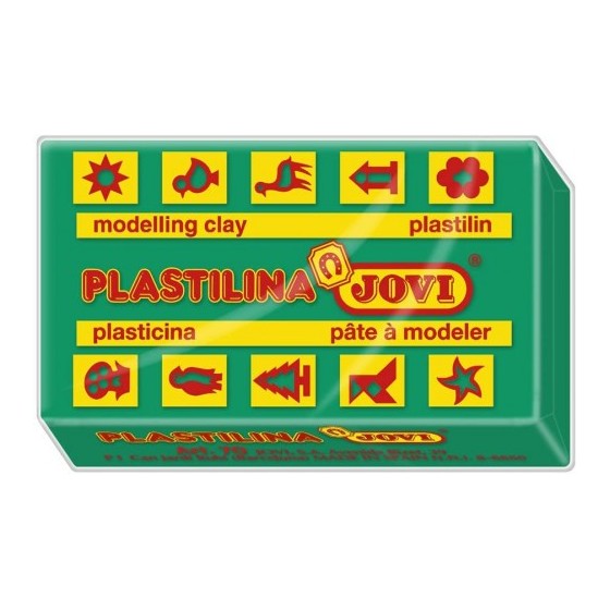 CAJA 30 PASTILLAS PLASTILINA 50 G - VERDE OSCURO JOVI 7011