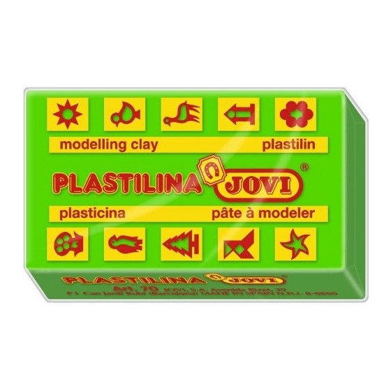 CAJA 30 PASTILLAS PLASTILINA 50 G - VERDE CLARO JOVI 7010