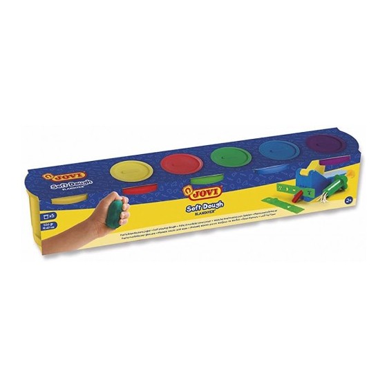 ESTUCHE 5 BOTES SOFT DOUGH BLANDIVER 110 G COLORES SURTIDOS JOVI 405