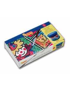 ESTUCHE TÉMPERA ESCOLAR 7 BOTES 35 ML COLORES SURTIDOS + PINCEL JOVI 507