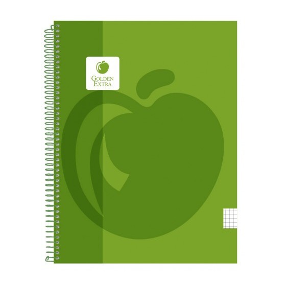 CUADERNO T.P. A4 100 HOJAS 90 GR. ESPIRAL PLASTICO GOLDEN 326050 (x5 unidades)
