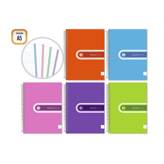 CUADERNO EXTRA T.F. A5 140 HOJAS MICROPERFORADO GOLDEN 318211 (x10 unidades)
