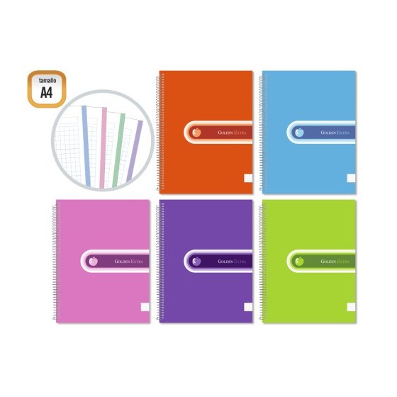 CUADERNO EXTRA T.F. A4 140 HOJAS MICROPERFORADO GOLDEN 318210 (x5 unidades)