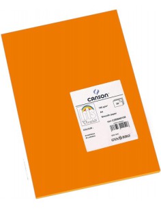 PAQUETE 50 HOJAS CARTULINA IRIS A4 185G NARANJA GUARRO CANSON C200040158