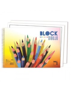BLOCKS DE DIBUJO COLOURS 130GR.TAMAÑO FOLIO 20 HOJAS LISO SIN RECUADRO PACSA 18837 (x10 unidades)