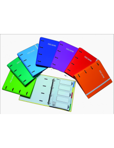 CARPETA SERIE EXCLUSIVE CARPEBLOCK A4 4 ANILLAS MIXTA 35MM + RECAMBIO 120H. 5X5 GRECA 8 COLORES SURTIDOS PACSA 25007 (x4 unidades)