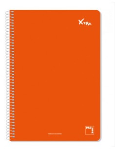 CUADERNO SERIE XTRA 60GR.TAPA CONTRACOLADA FOLIO (215X310MM.) 80 HOJAS CUADRÍCULA 4X4 COLOR ROJO PACSA 16729 (x5 unidades)