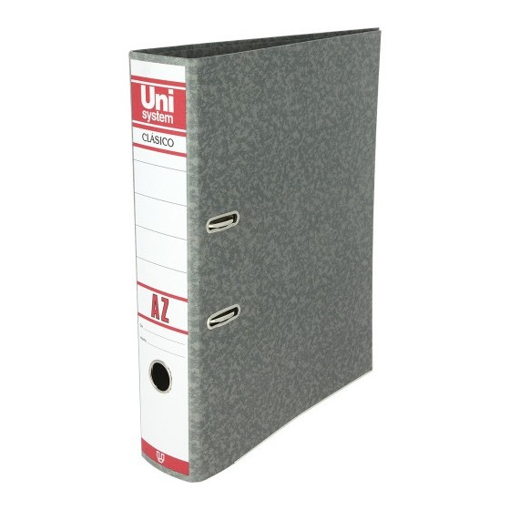 ARCHIVADOR CLASICO FOLIO 65MM CON RADO COLOR GRIS UNISYSTEM CLASICO 7459171 (x12 unidades)
