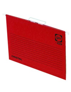 CARPETA COLGANTE CAJÓN VISOR CORTO CRISTAL FOLIO LOMO V COLOR ROJO GIO 400021956 (x25 unidades)